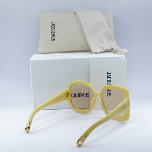 Jacquemus CARRE ROND JAC/10 C3 Geometric Sunglasses - Yellow - Picture 5 of 12